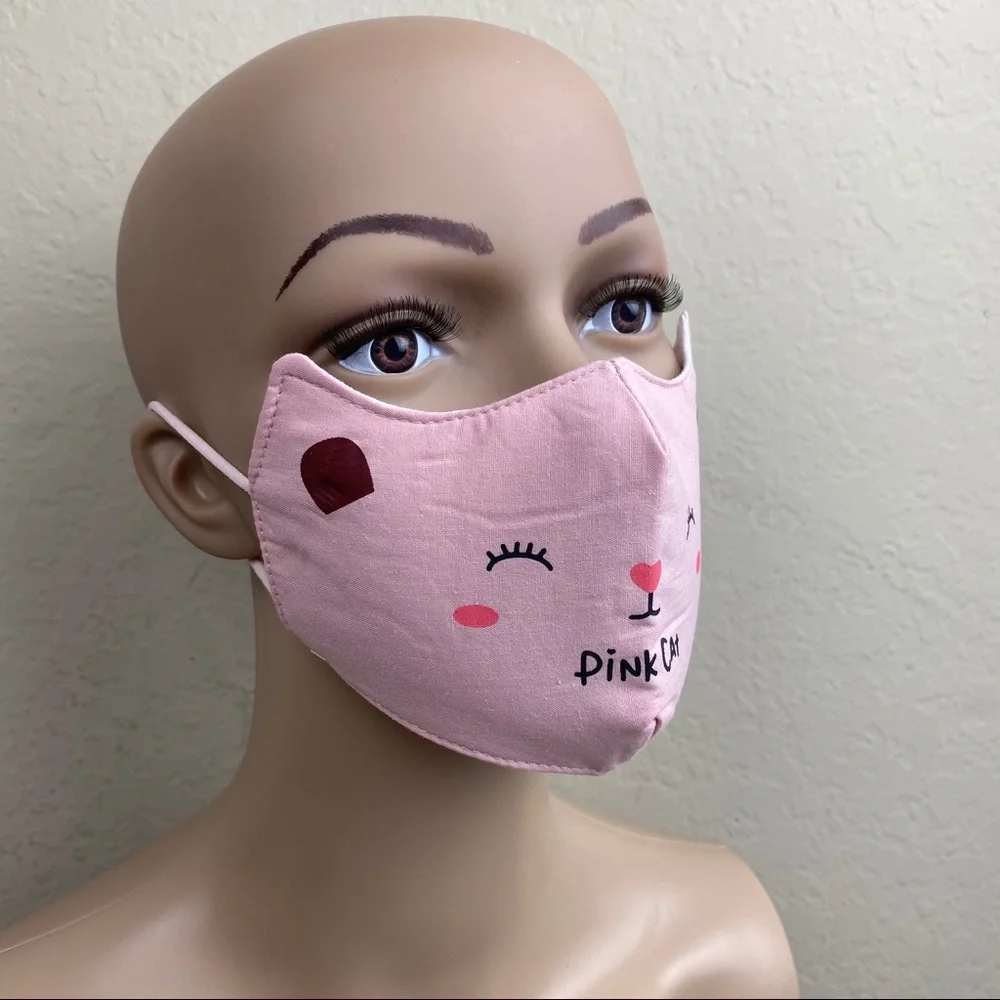 KIDS CUTE PINK CAT COTTON FACE‎ MASK
